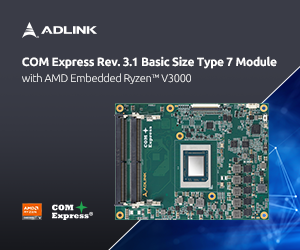 COM Express Rev. 3.1 Basic Size Type 7 Module with AMD Ryzen™ Embedded V3000